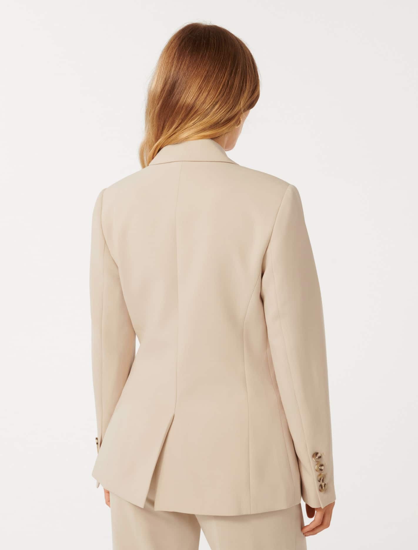 Immie Petite Double Breasted Blazer Light Stone Suit