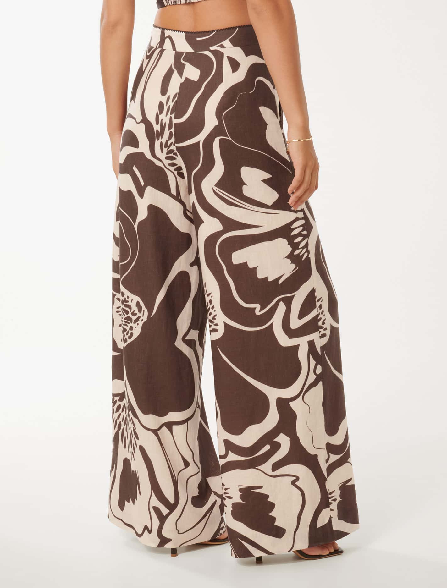 Ebony Wide Leg Linen Pant Brown Dunstan Co-ord