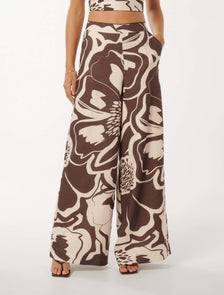 Ebony Wide Leg Linen Pant Brown Dunstan Co-ord