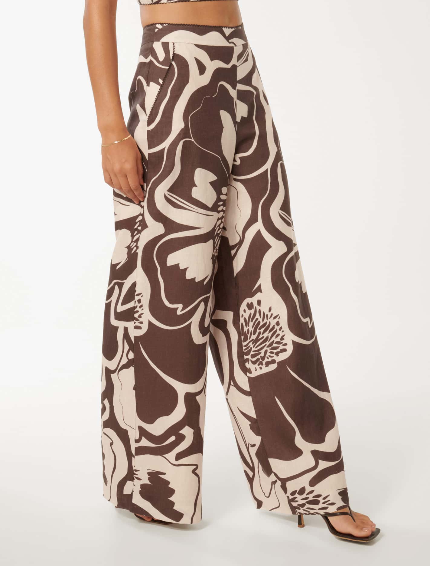 Ebony Wide Leg Linen Pant Brown Dunstan Co-ord