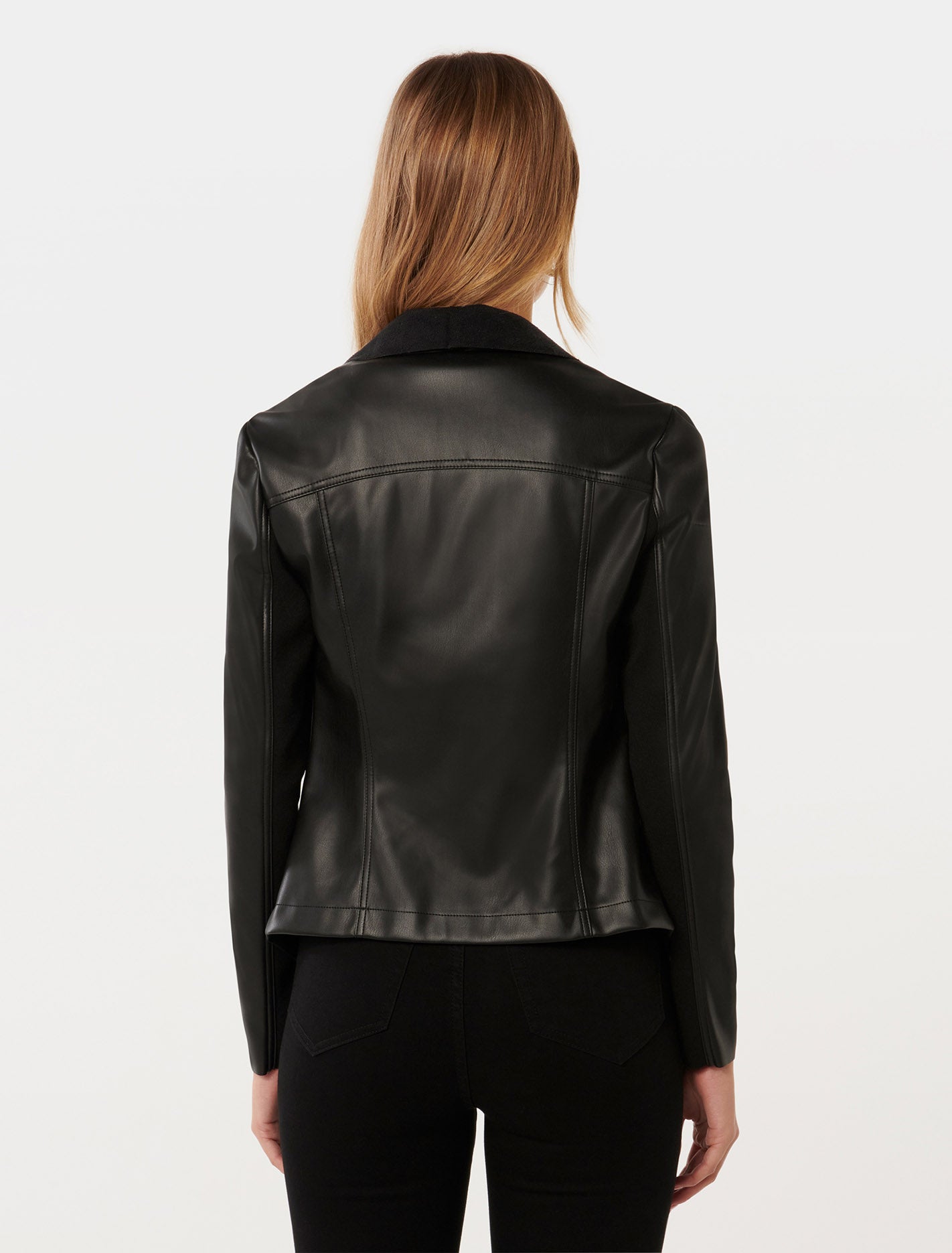 Kris PU Waterfall Jacket Black