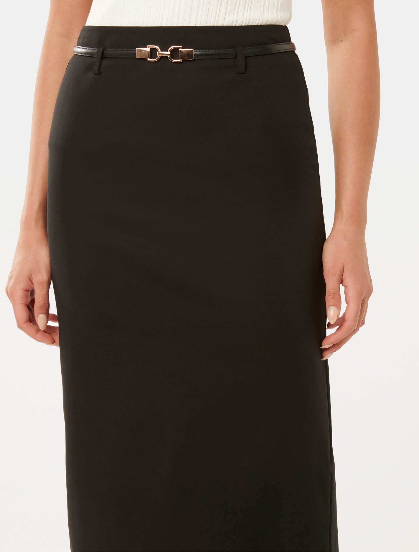 Nadia Pencil Midi Skirt Black