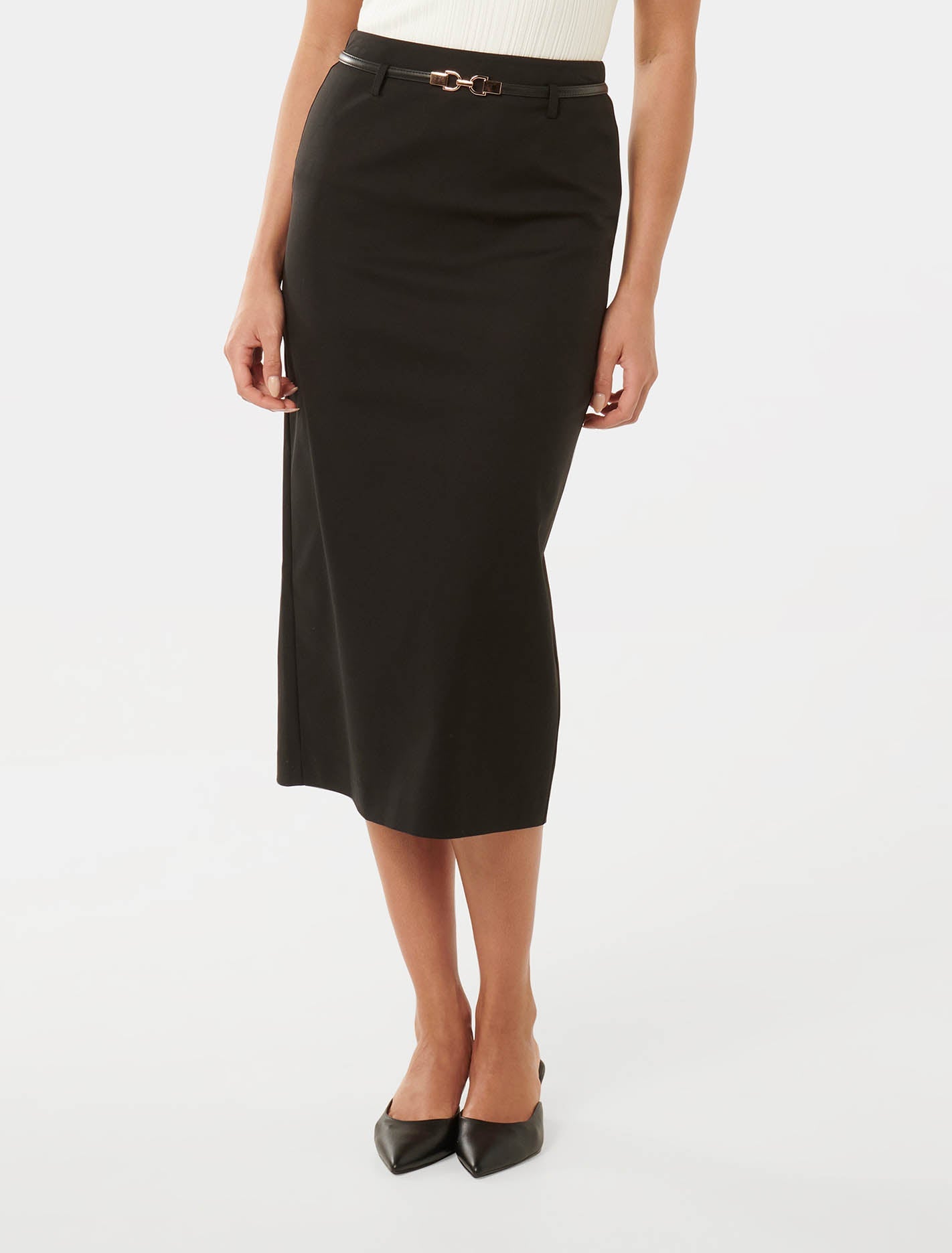 Nadia Pencil Midi Skirt Black