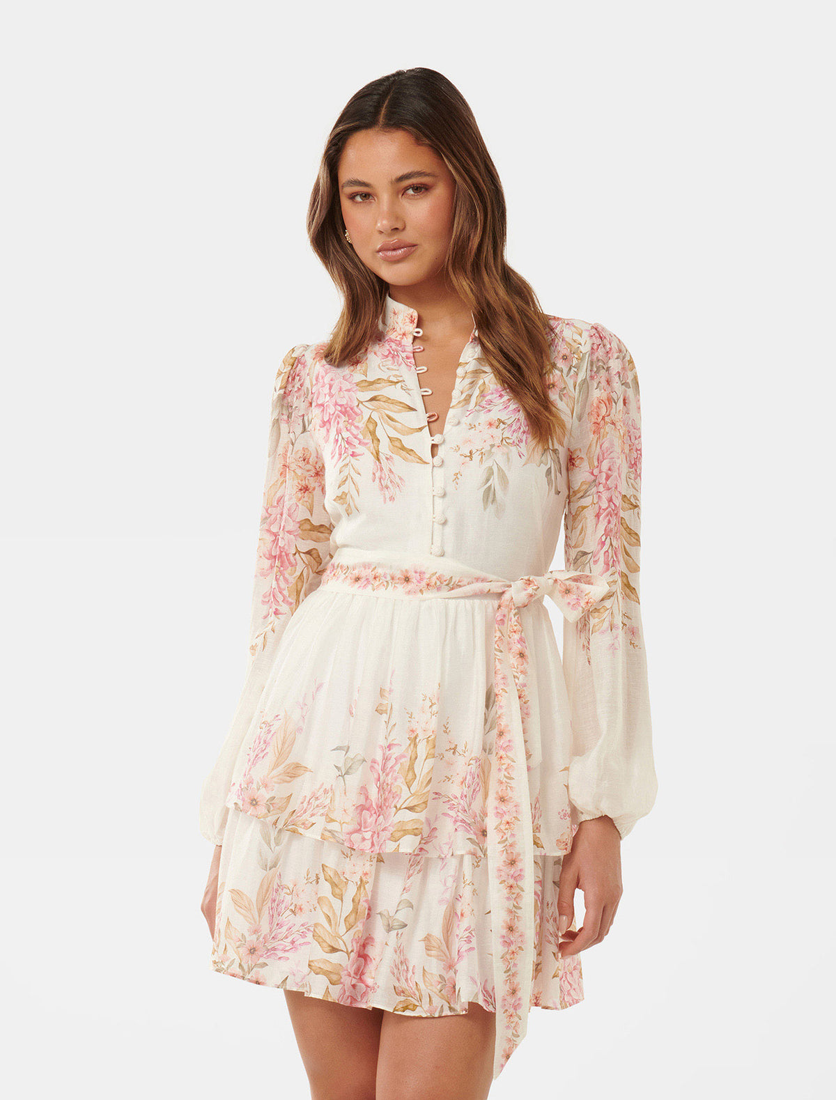 Isla Printed Long Sleeve Mini Conifer Floral