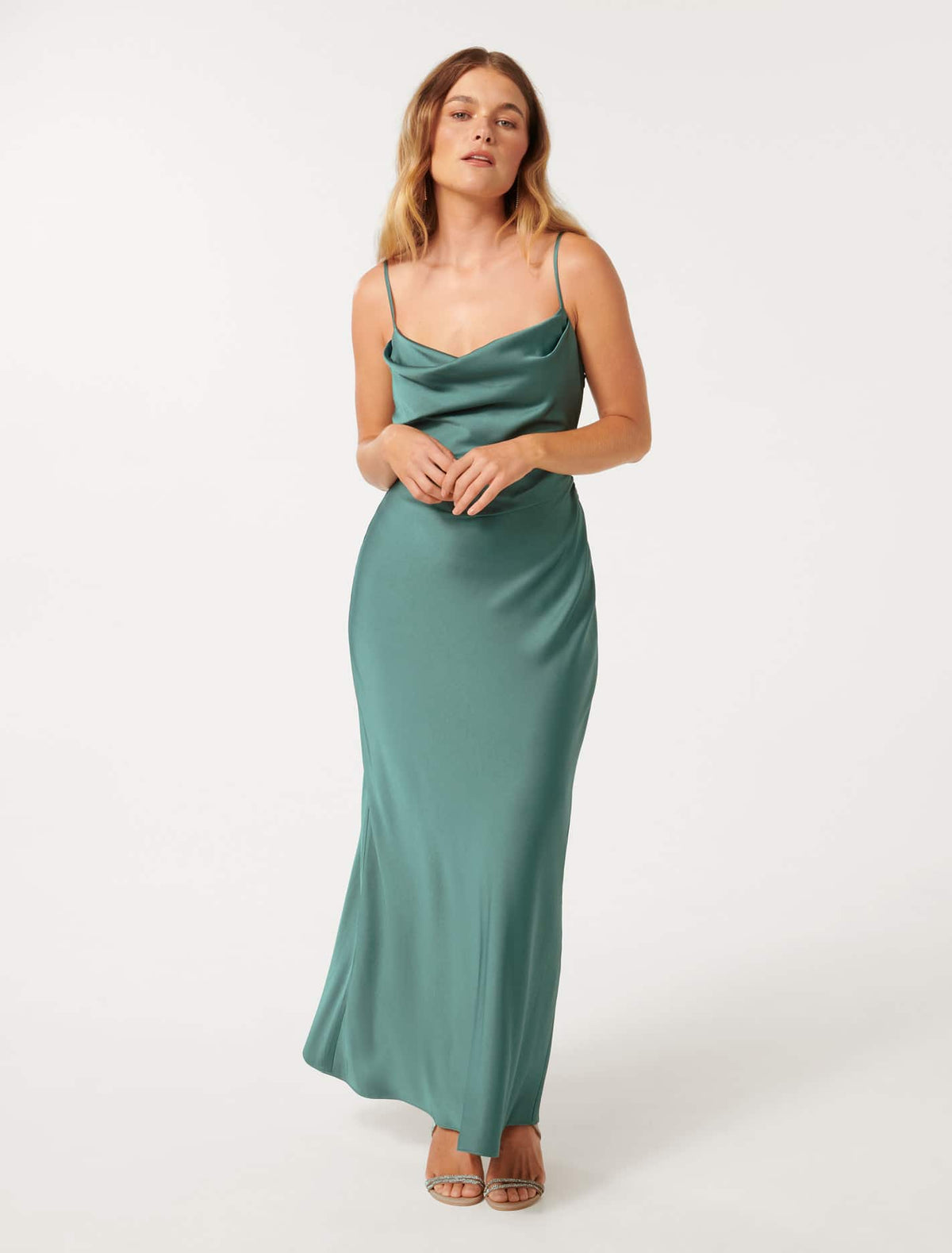 Mia Petite Satin Maxi Burning Sage