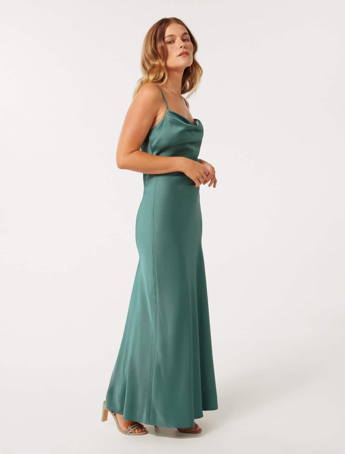 Mia Petite Satin Maxi Burning Sage