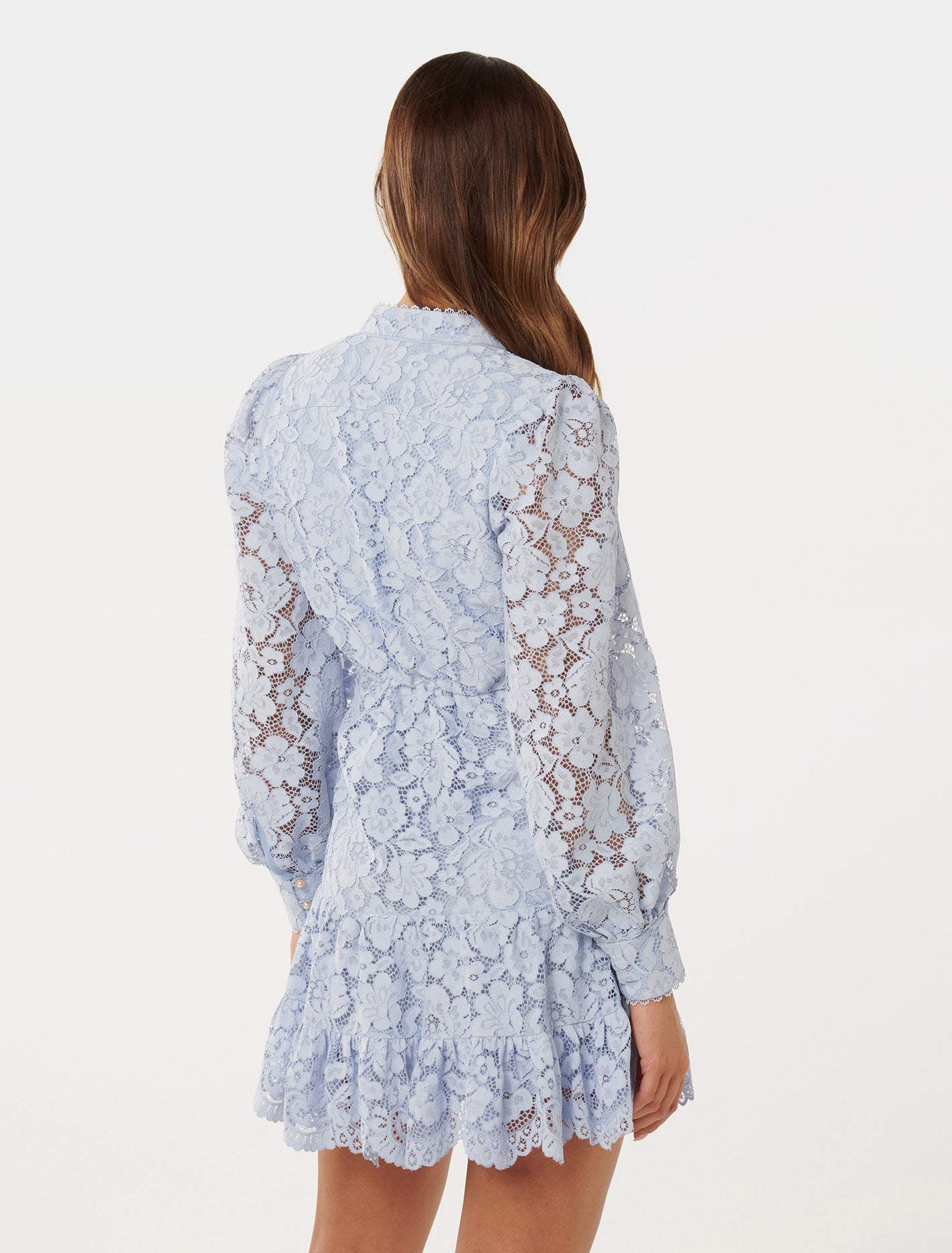 Evie Lace Mini Dress Faded Cornflower