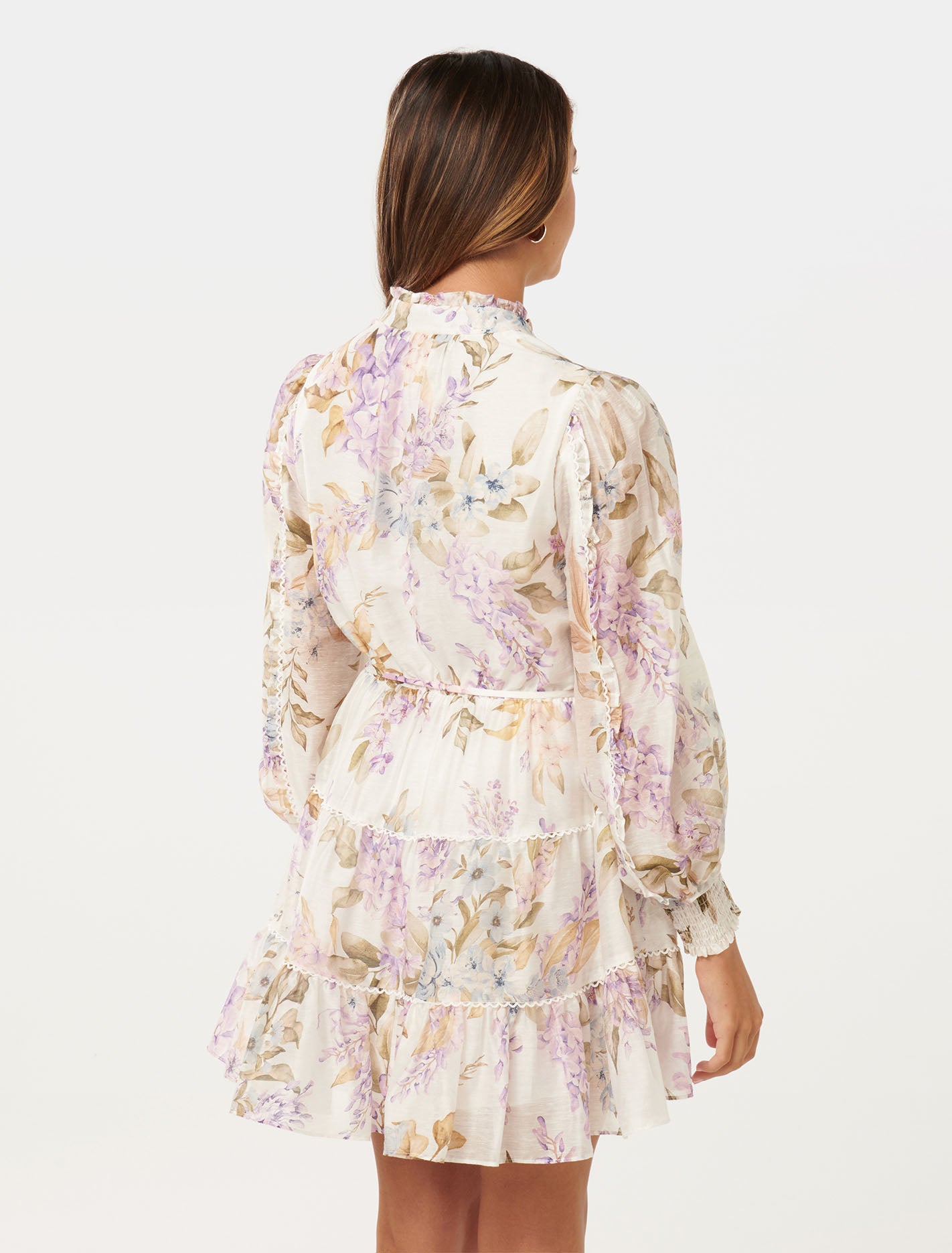 Caterina Petite Printed Mini Skater Lilac Conifer Floral