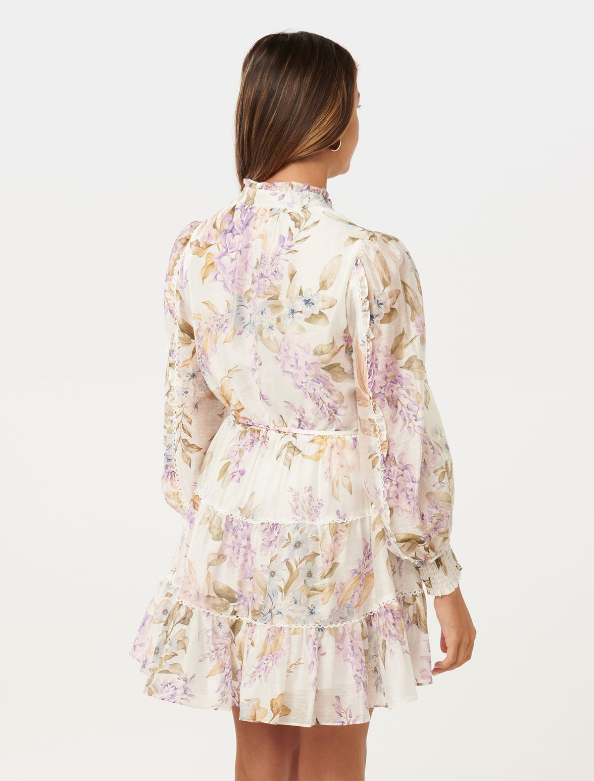 Caterina Petite Printed Mini Skater Lilac Conifer Floral