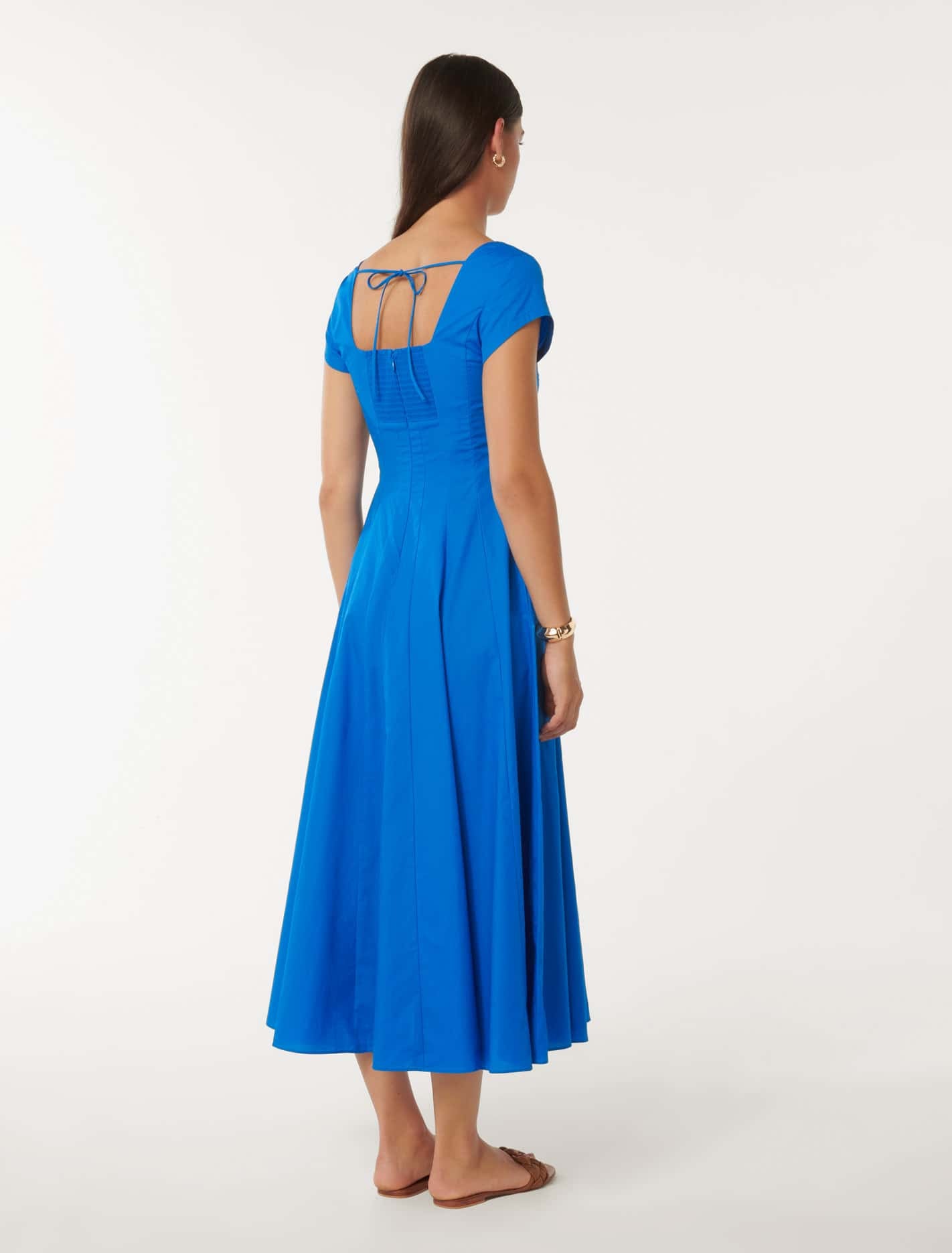 Raleigh Cap Sleeve Midi Blue Pigment