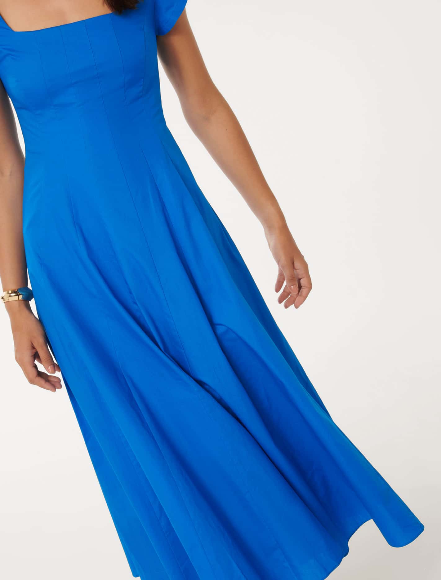 Raleigh Cap Sleeve Midi Blue Pigment
