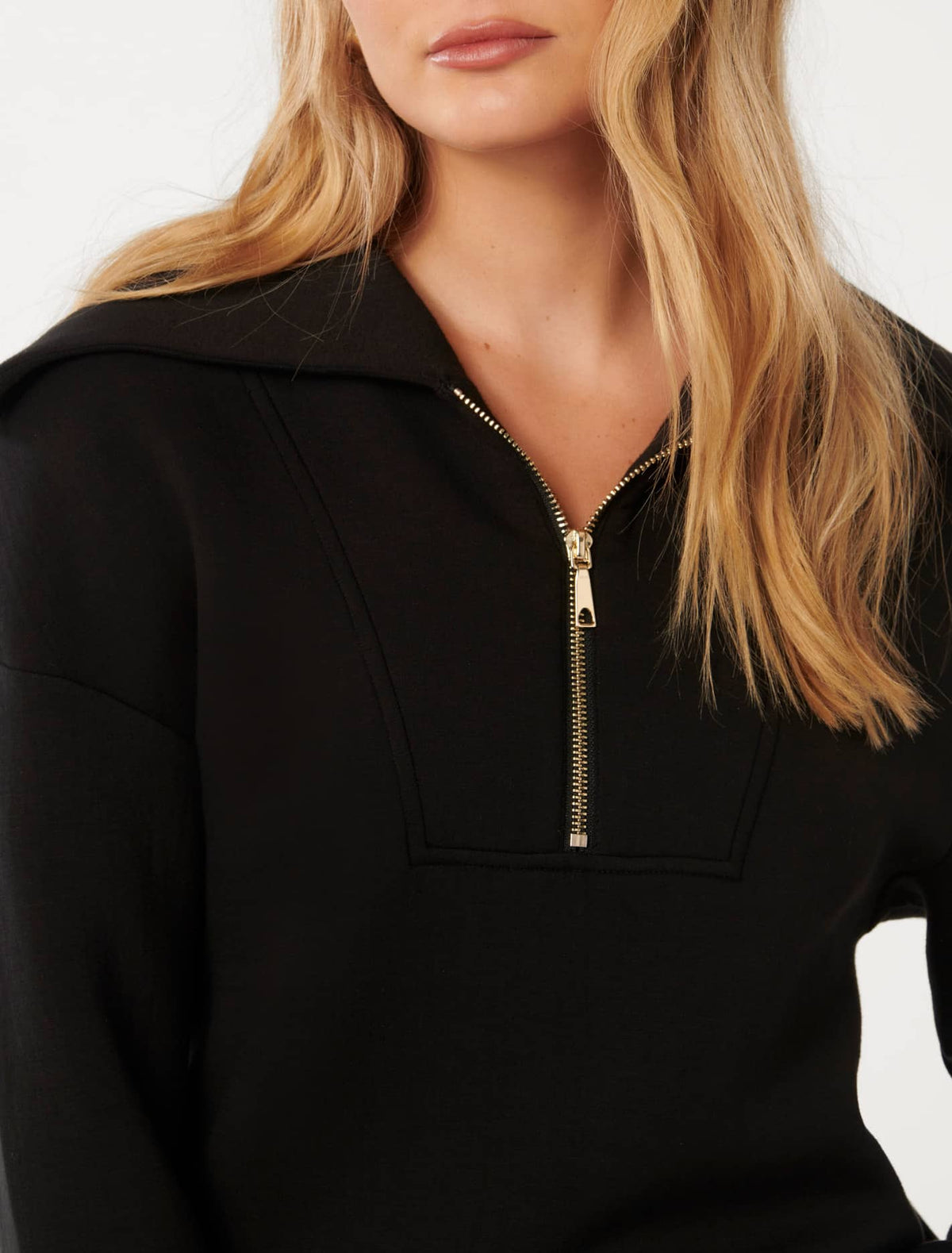 Tiana Loungewear Zip Front Sweatshirt Black