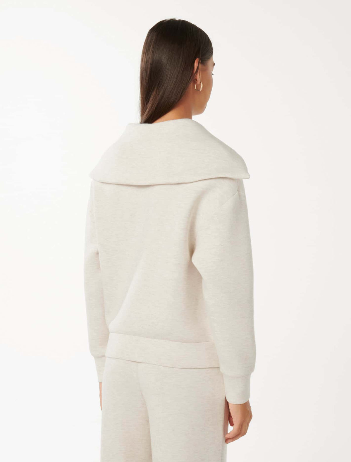 Tiana Loungewear Zip Front Sweatshirt Oatmeal Marle