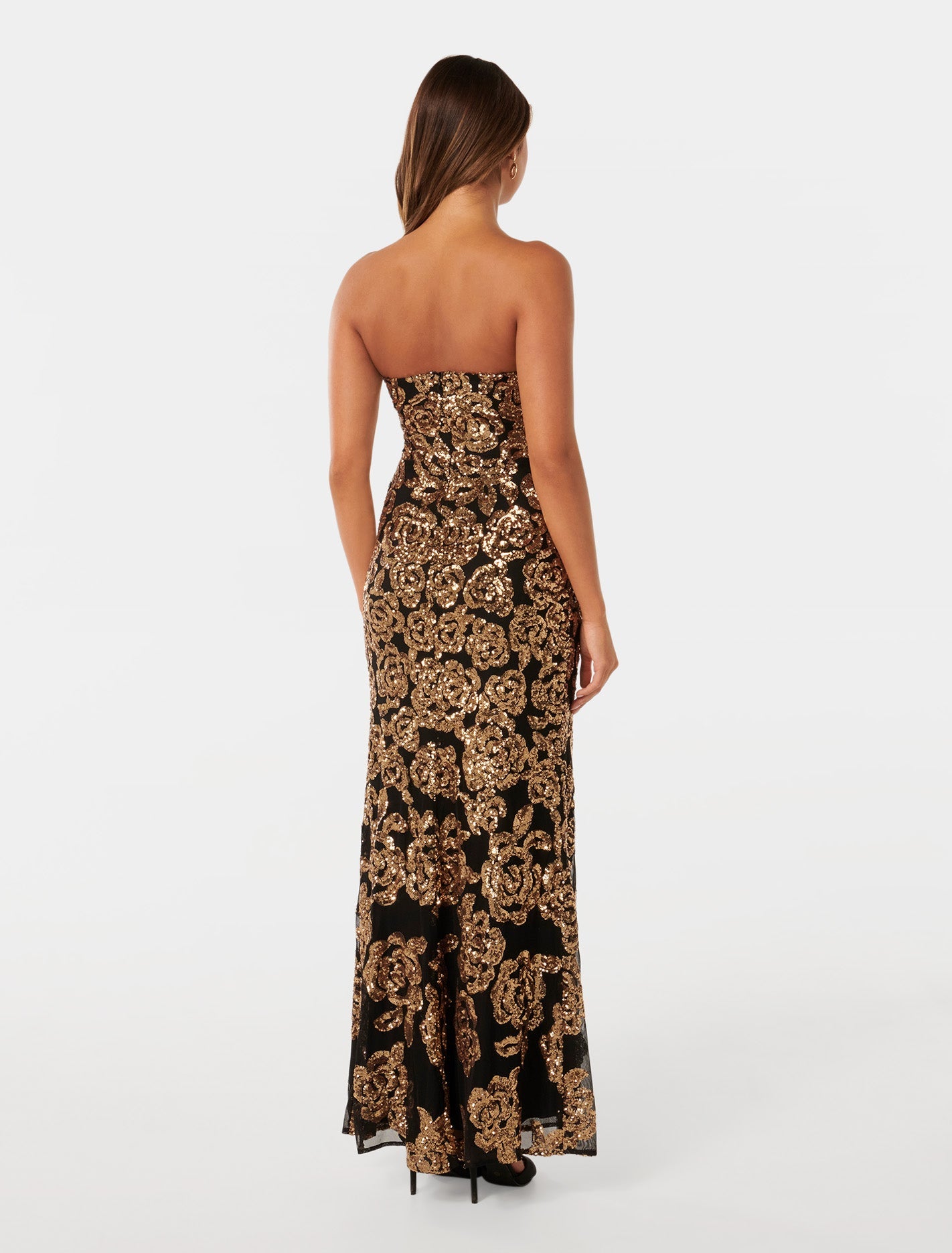 Chrissy Strapless Gown Black & Gold