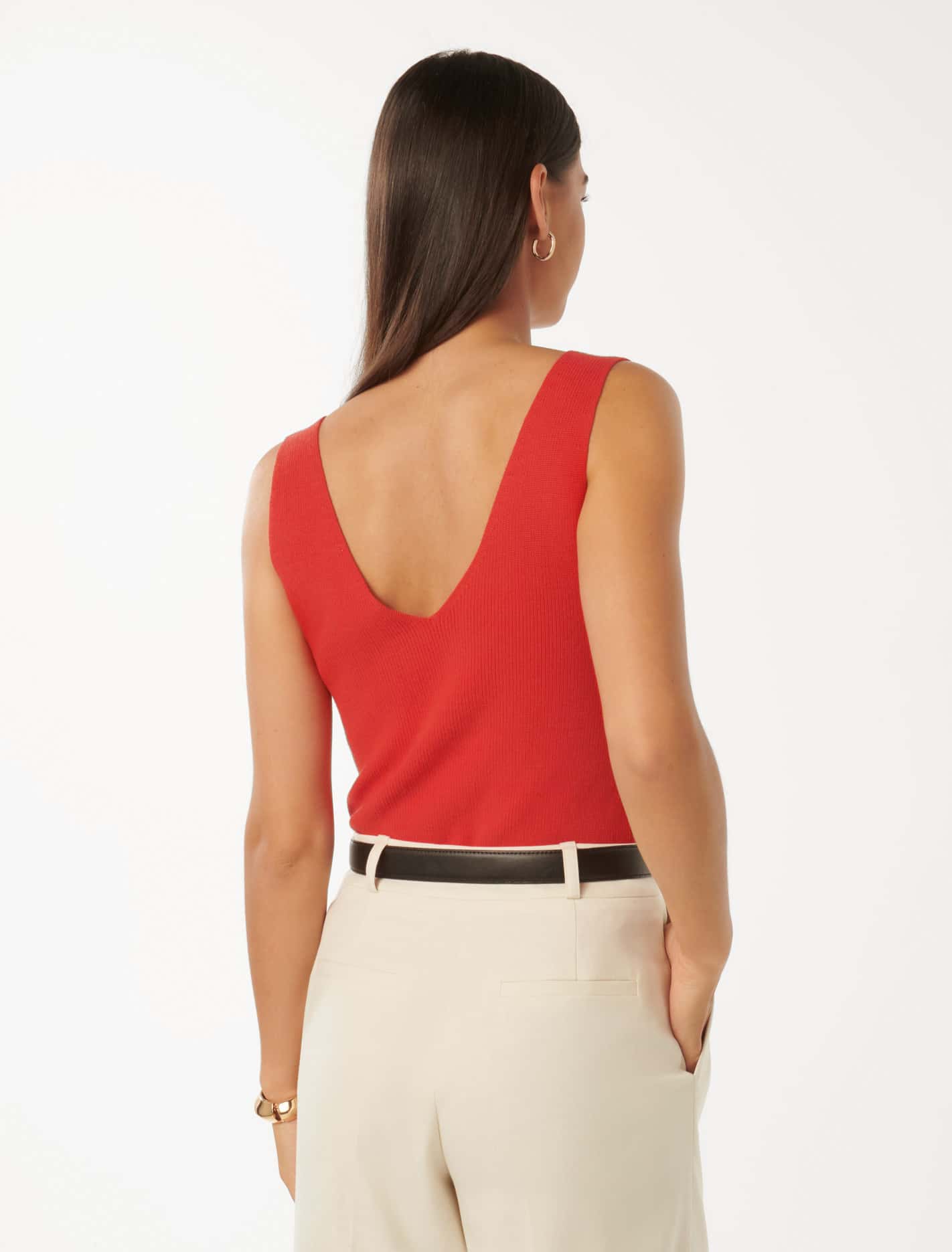 Amara Fashioning Detail Knit Tank Red