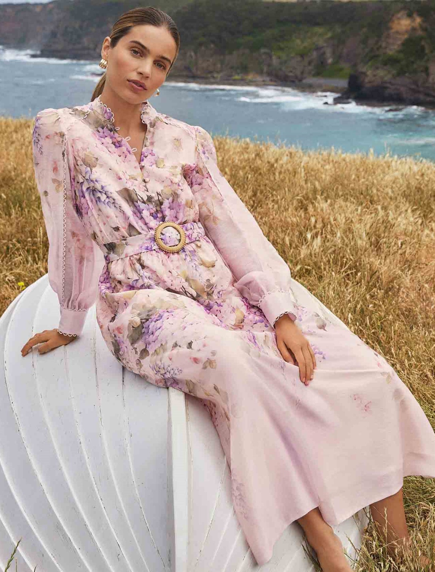 Peyton Trim Detail Midi Dress Warrantina Floral