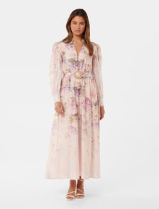 Peyton Trim Detail Midi Dress Warrantina Floral