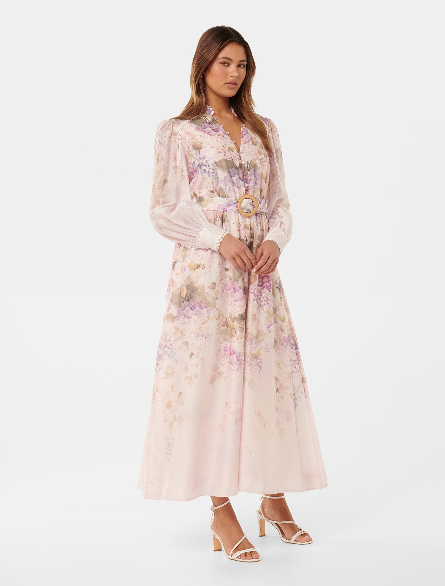 Peyton Trim Detail Midi Dress Warrantina Floral