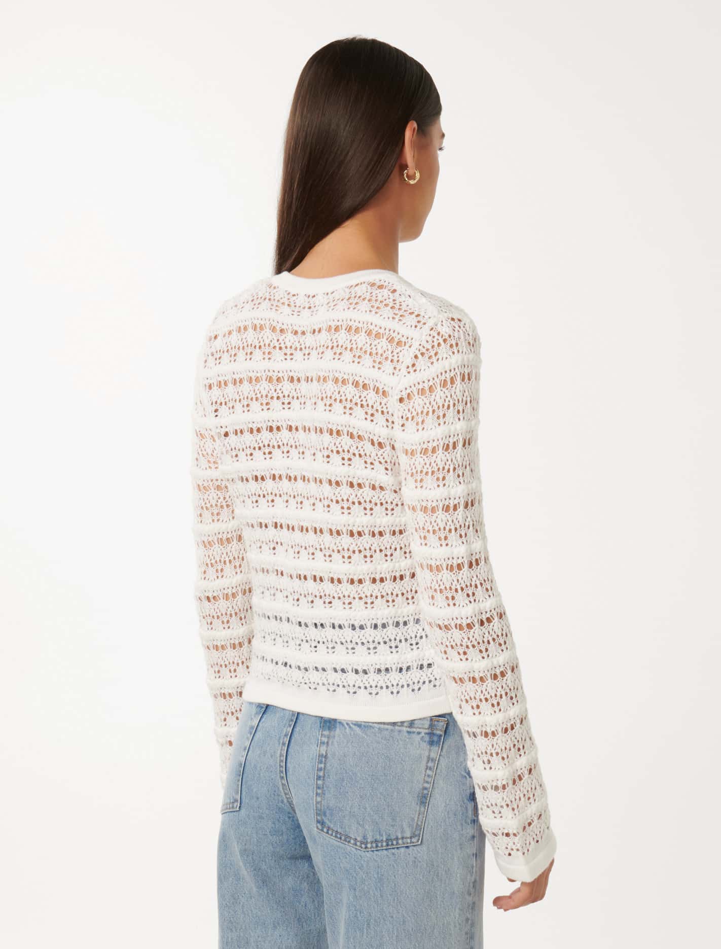 Melanie Open Stitch Cardigan Porcelain