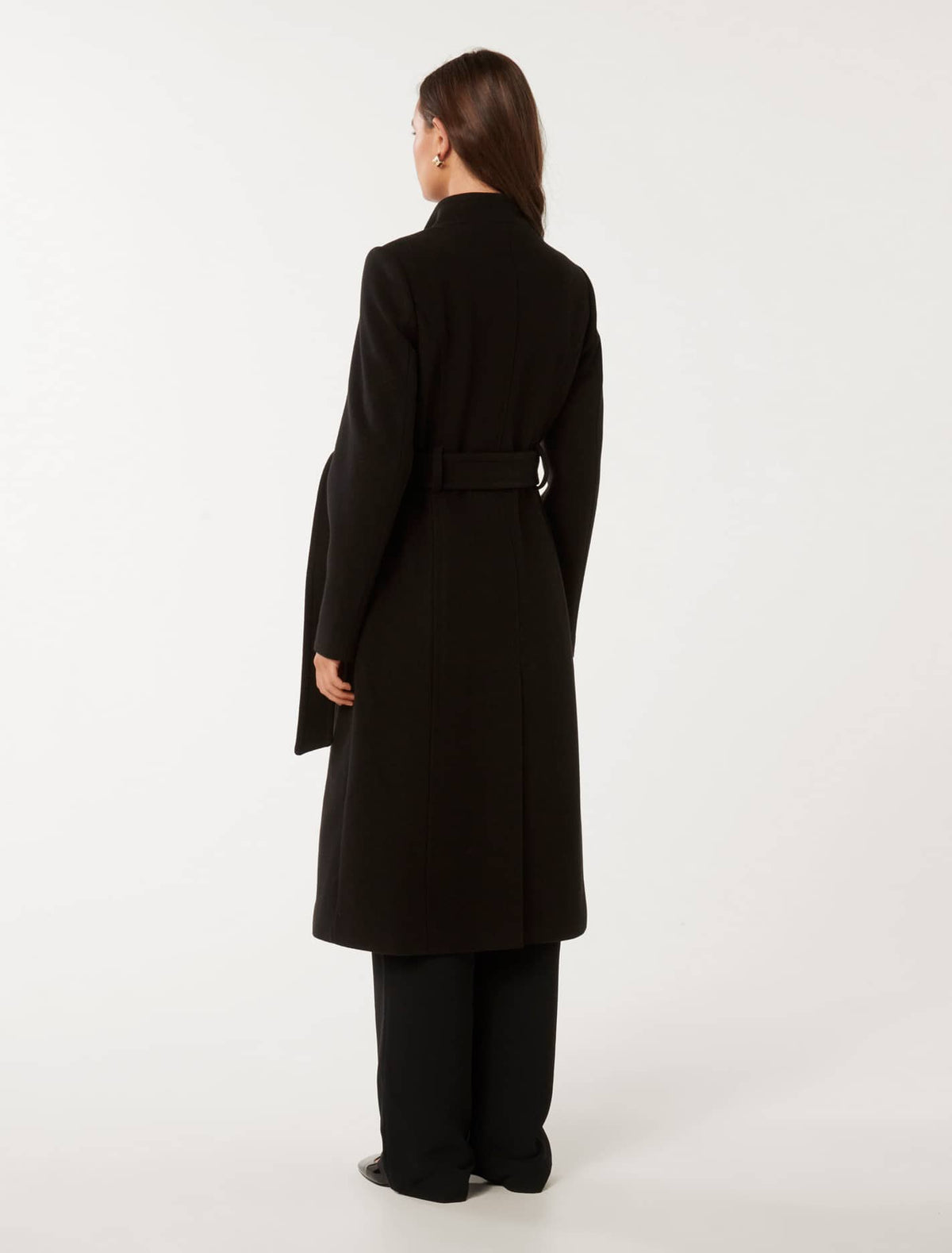 Ari Funnel-Neck Coat Black