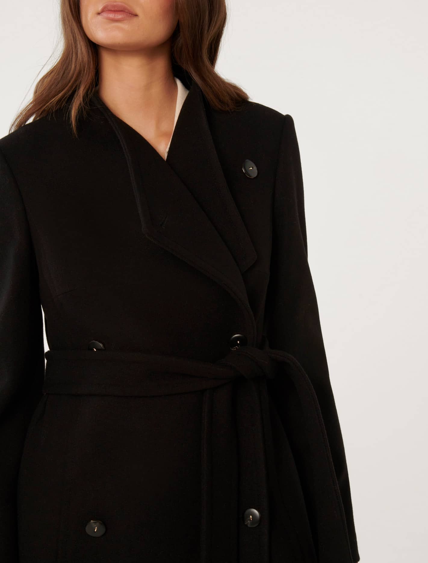 Ari Funnel-Neck Coat Black