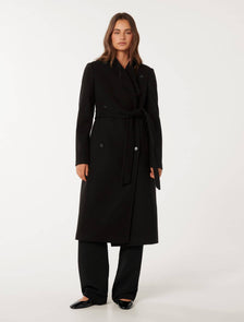 Ari Funnel-Neck Coat Black