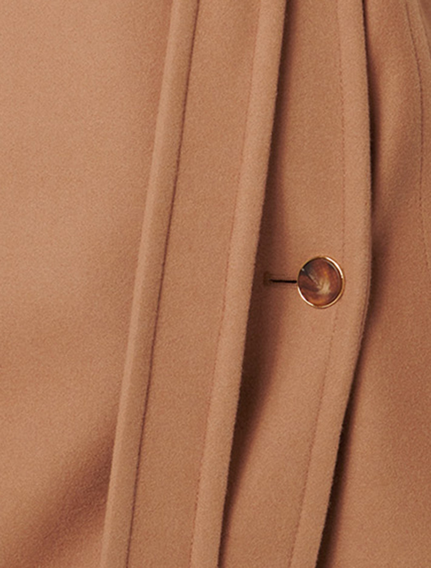 Ari Funnel-Neck Coat Camel