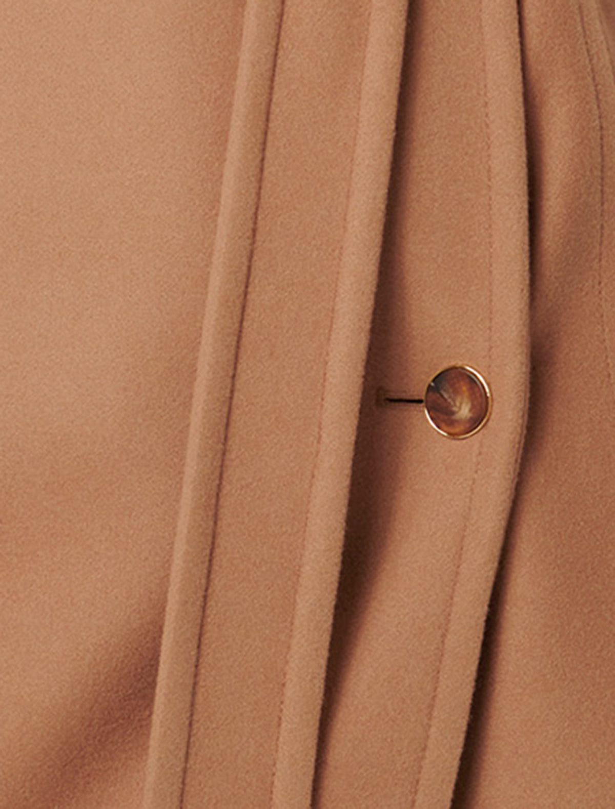 Ari Funnel-Neck Coat Camel