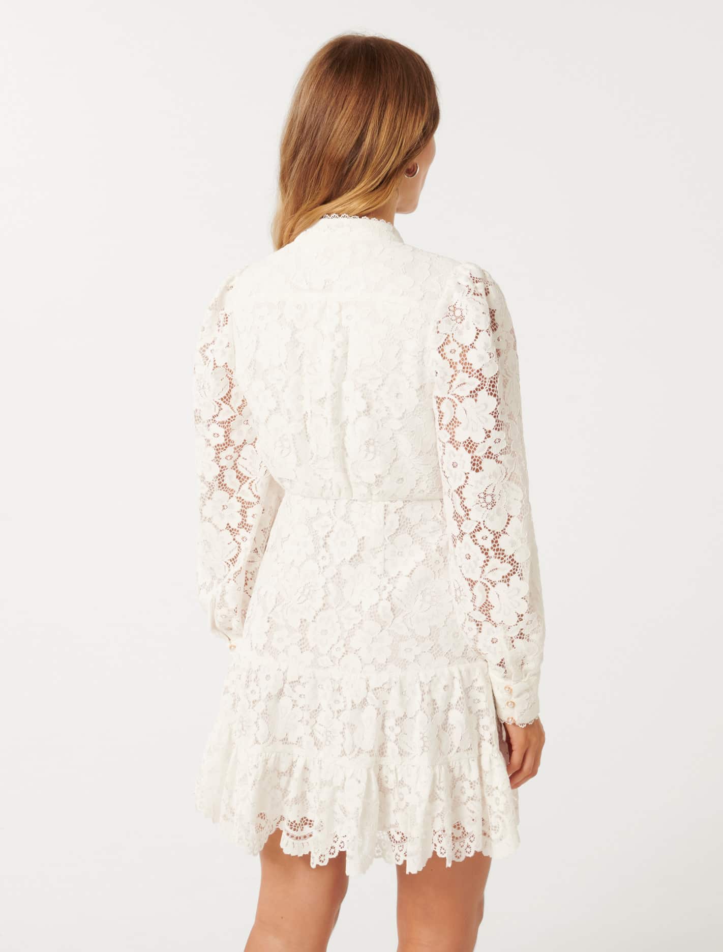 Evie Petite Lace Mini Dress Porcelain