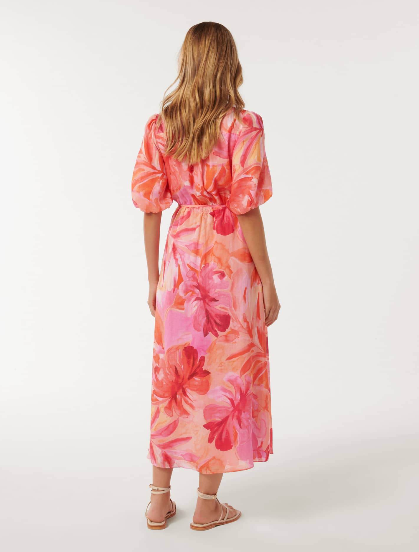 Loren Puff Sleeve Midi Capella Tropical