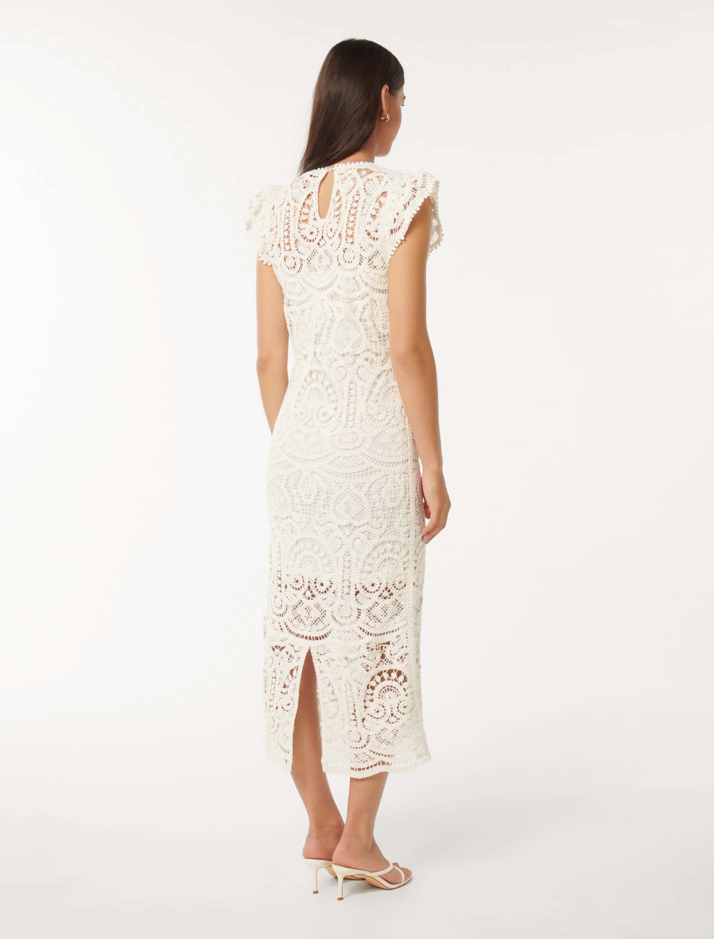 Lilly Lace Midi Dress Porcelain