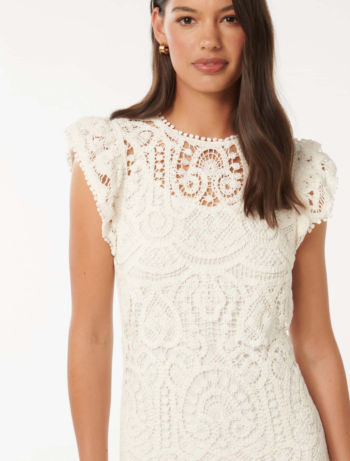 Lilly Lace Midi Dress Porcelain