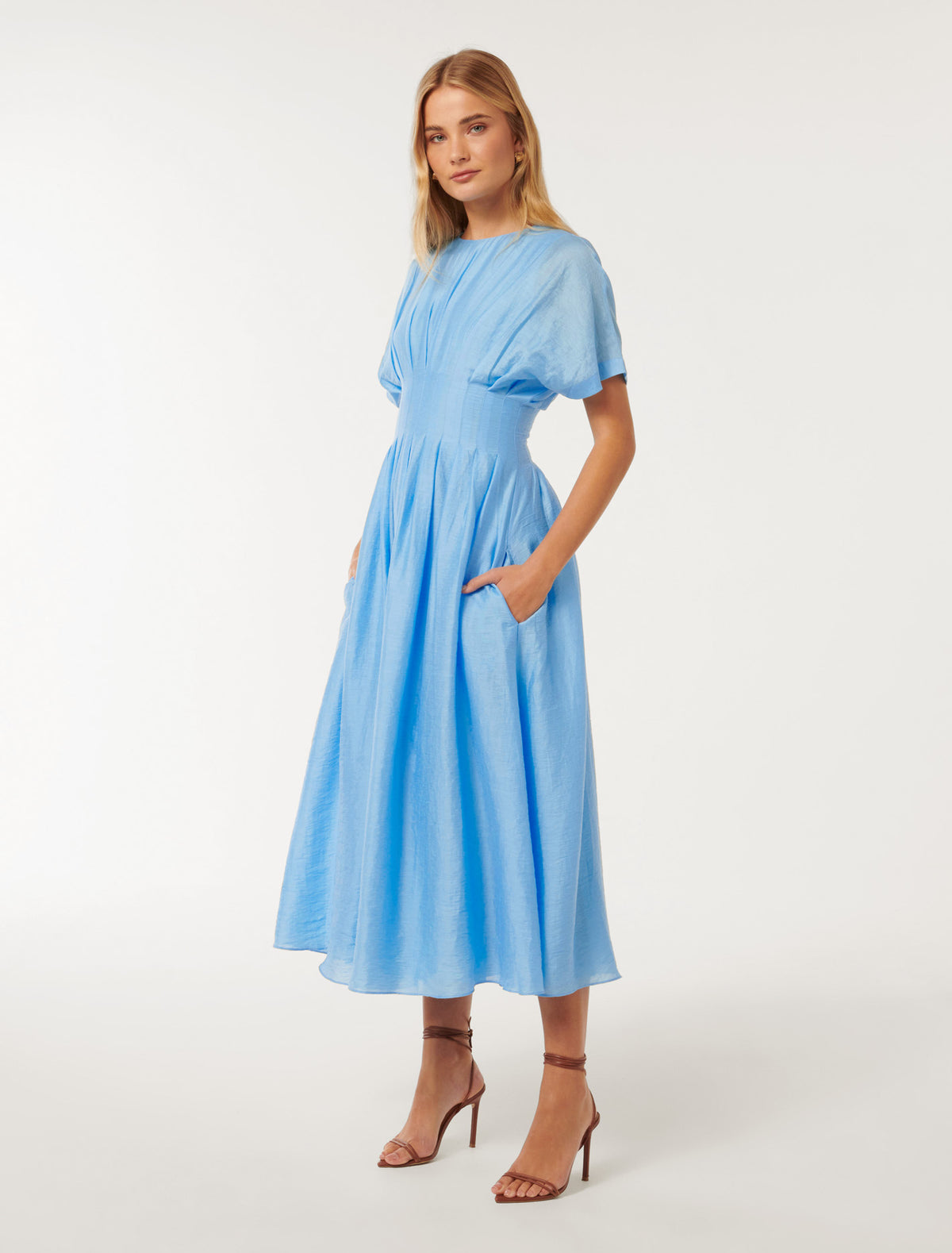 Eve Seam Detail Midi Arctic Ocean