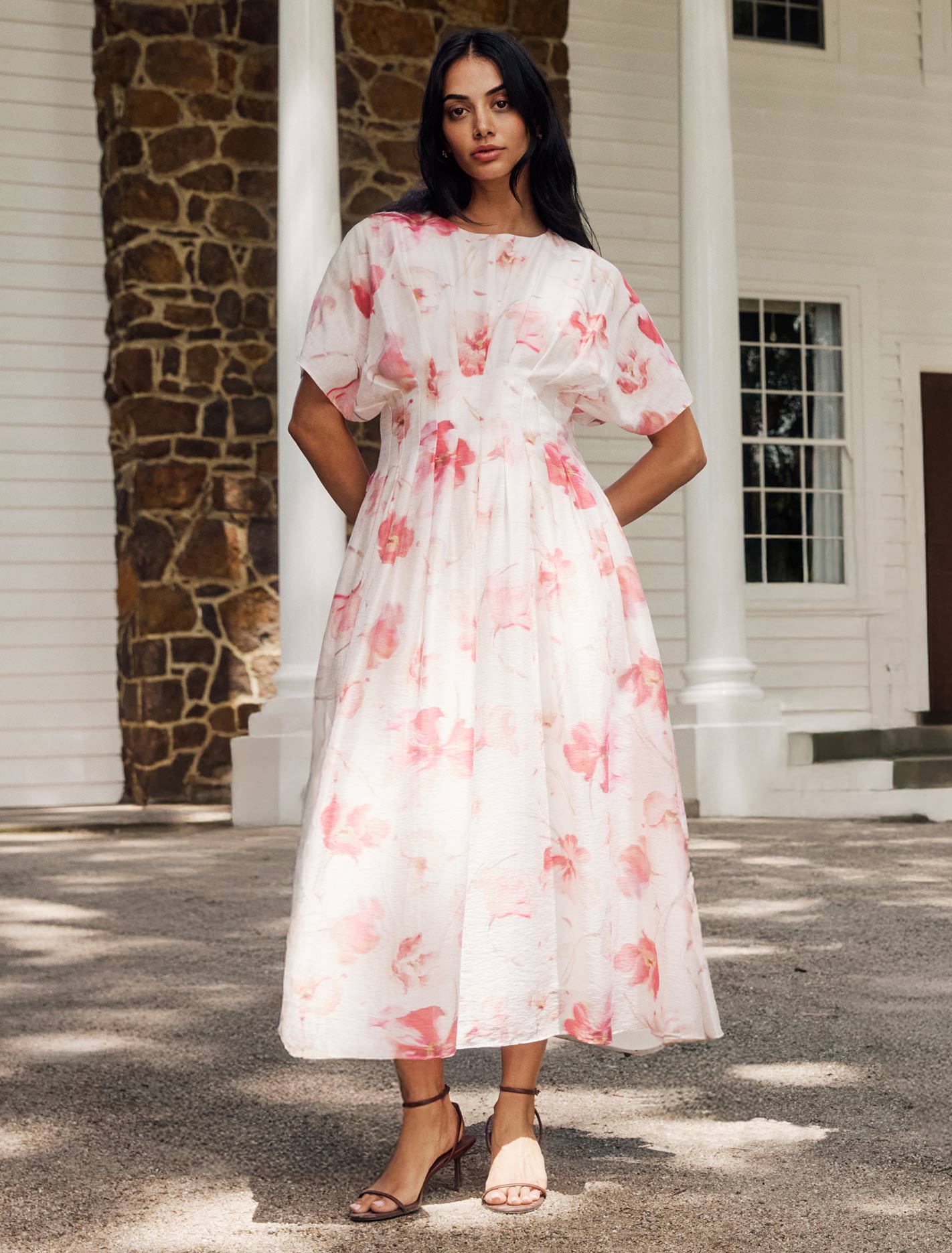 Eve Seam Detail Midi Dress Valerie Floral