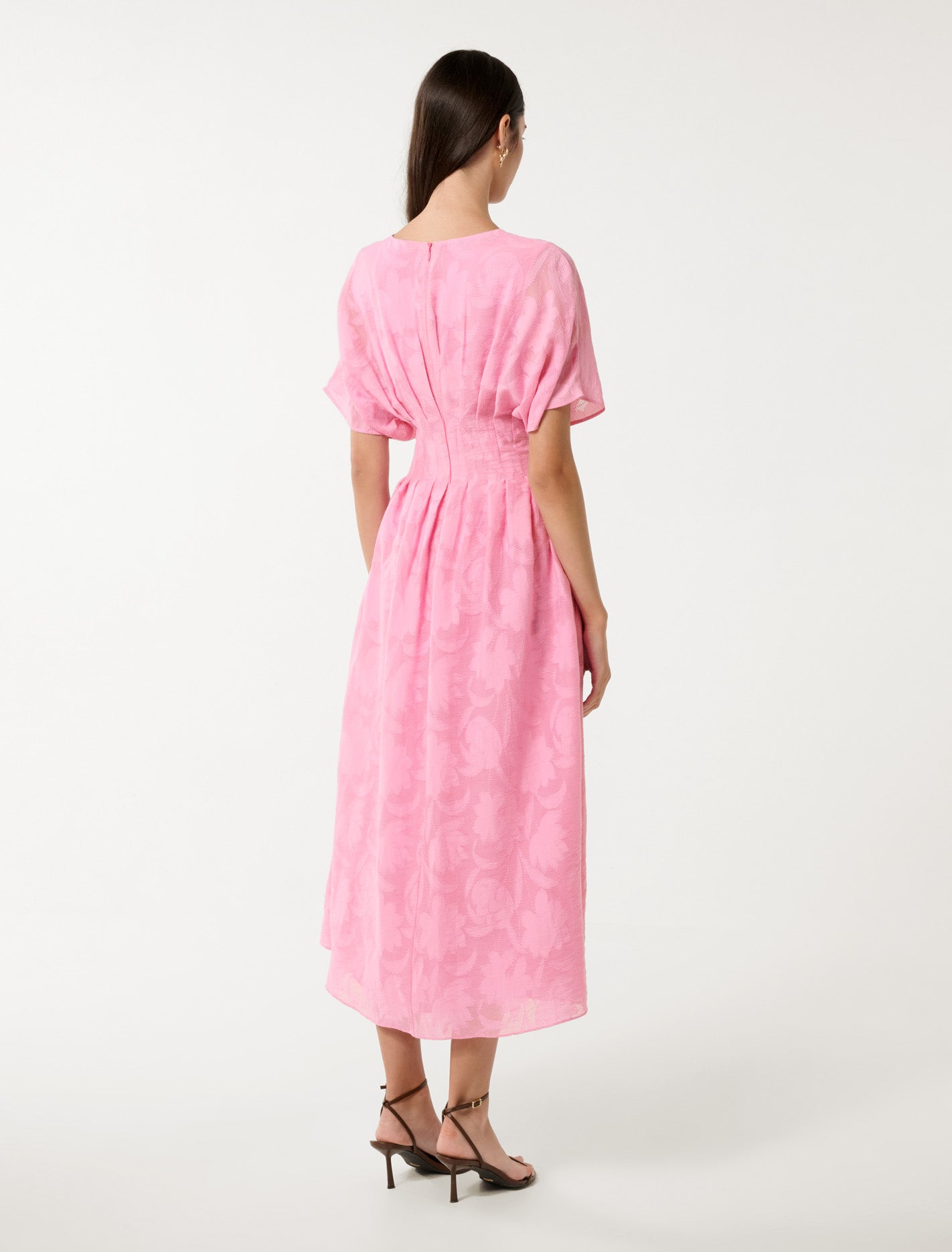 Eve Jacquard Seam Midi Dress Dolly Pink