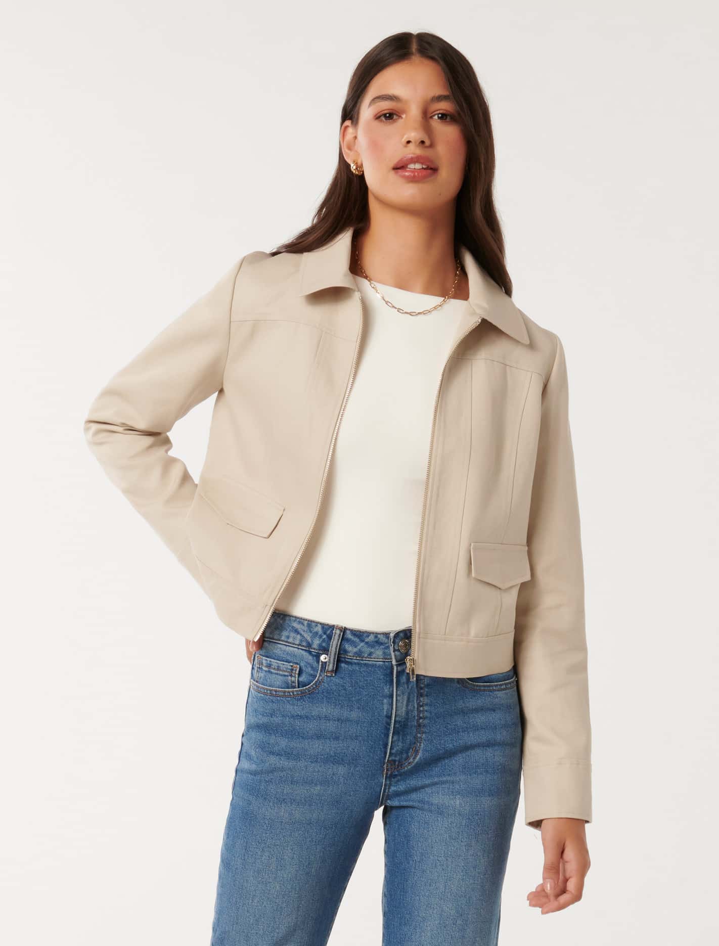 Teresa Zip Through Jacket Sand Dune