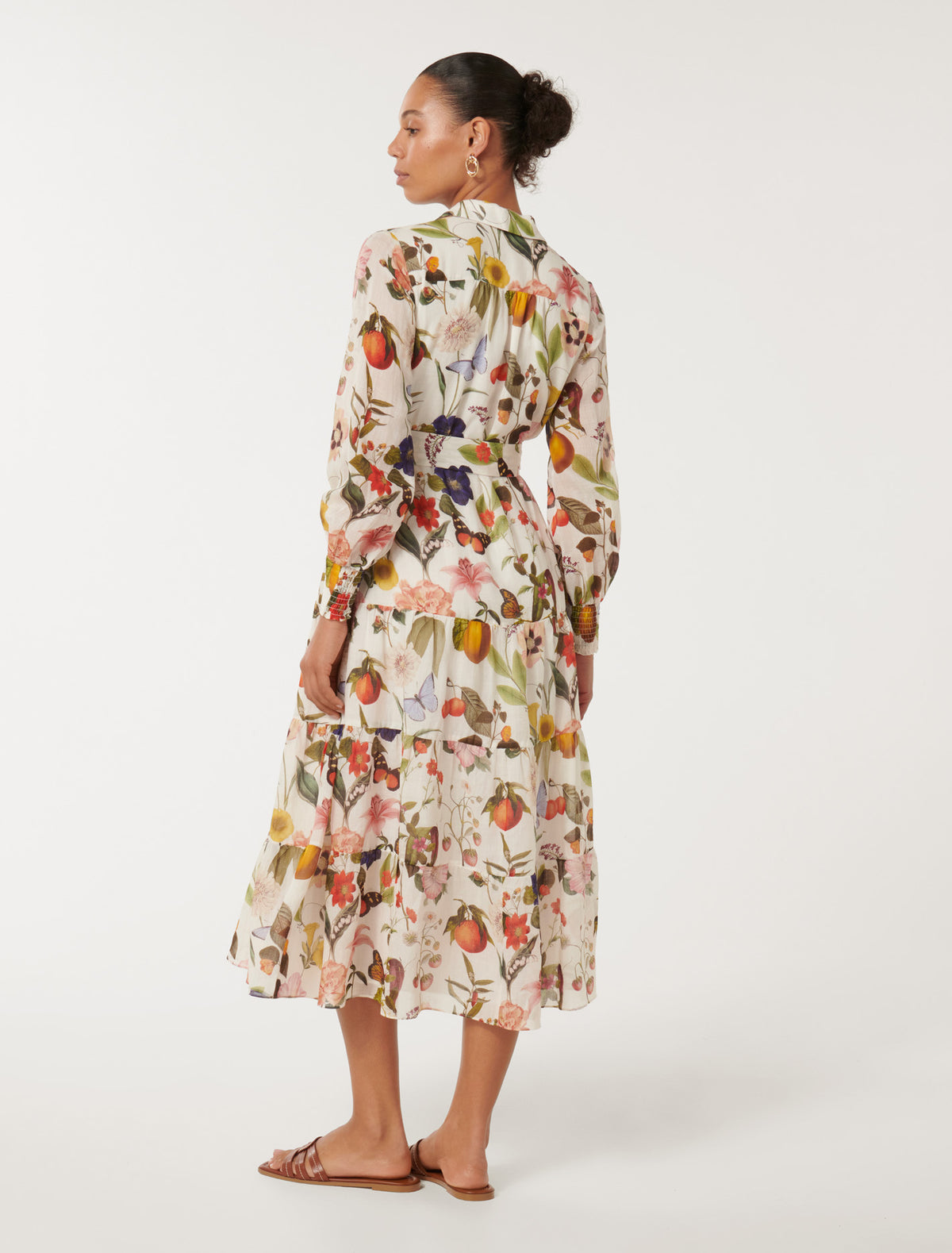 Sylvie Tiered Shirt Midi Helston Floral