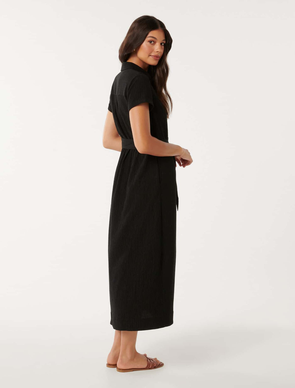 Briley Textured Shirt Dress Black