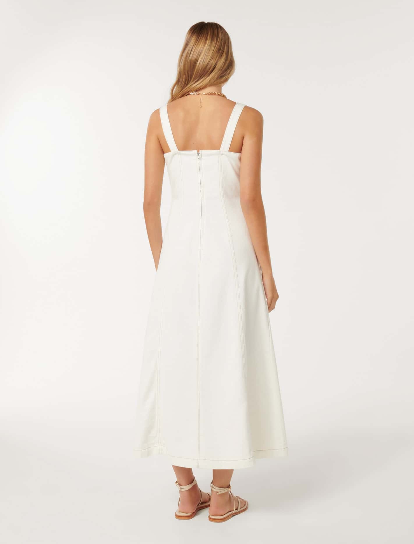 Amelia Denim Dress Porcelain