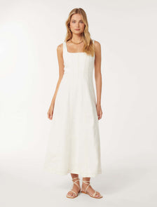 Amelia Denim Dress Porcelain