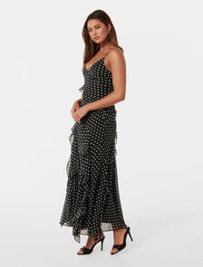 Poppy Ruffle Gown Black Savona Spot