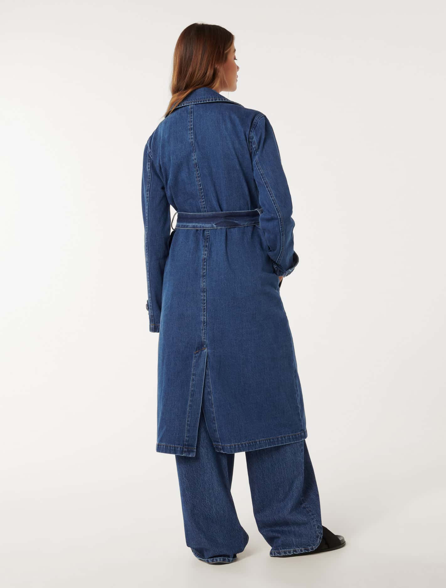 Daria Denim Trench Mid Wash