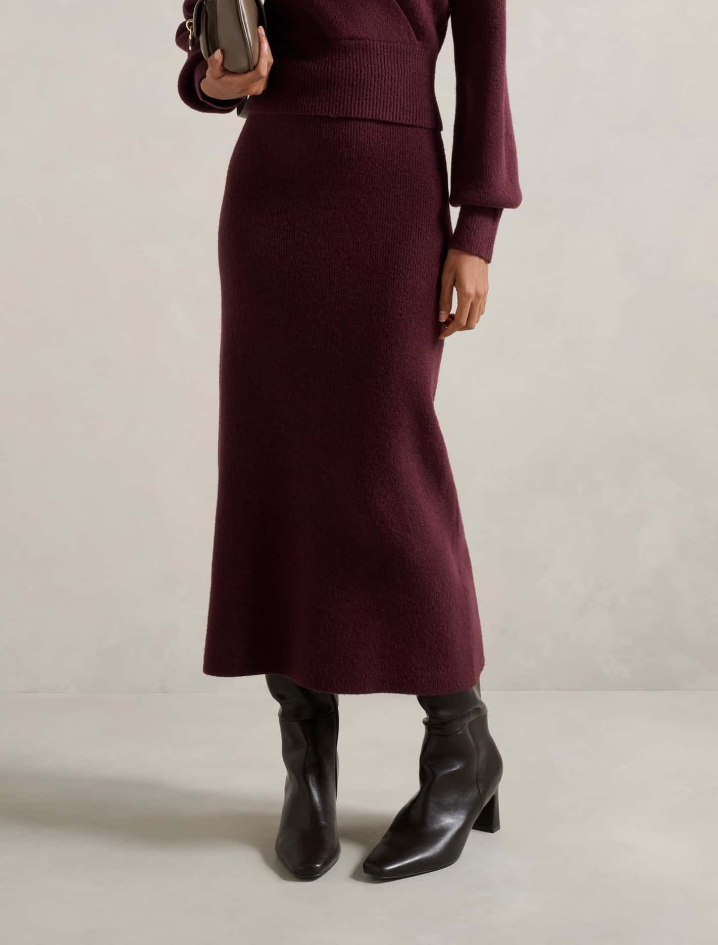 Layla Petite Co-Ord Midi Skirt Mulled Wine
