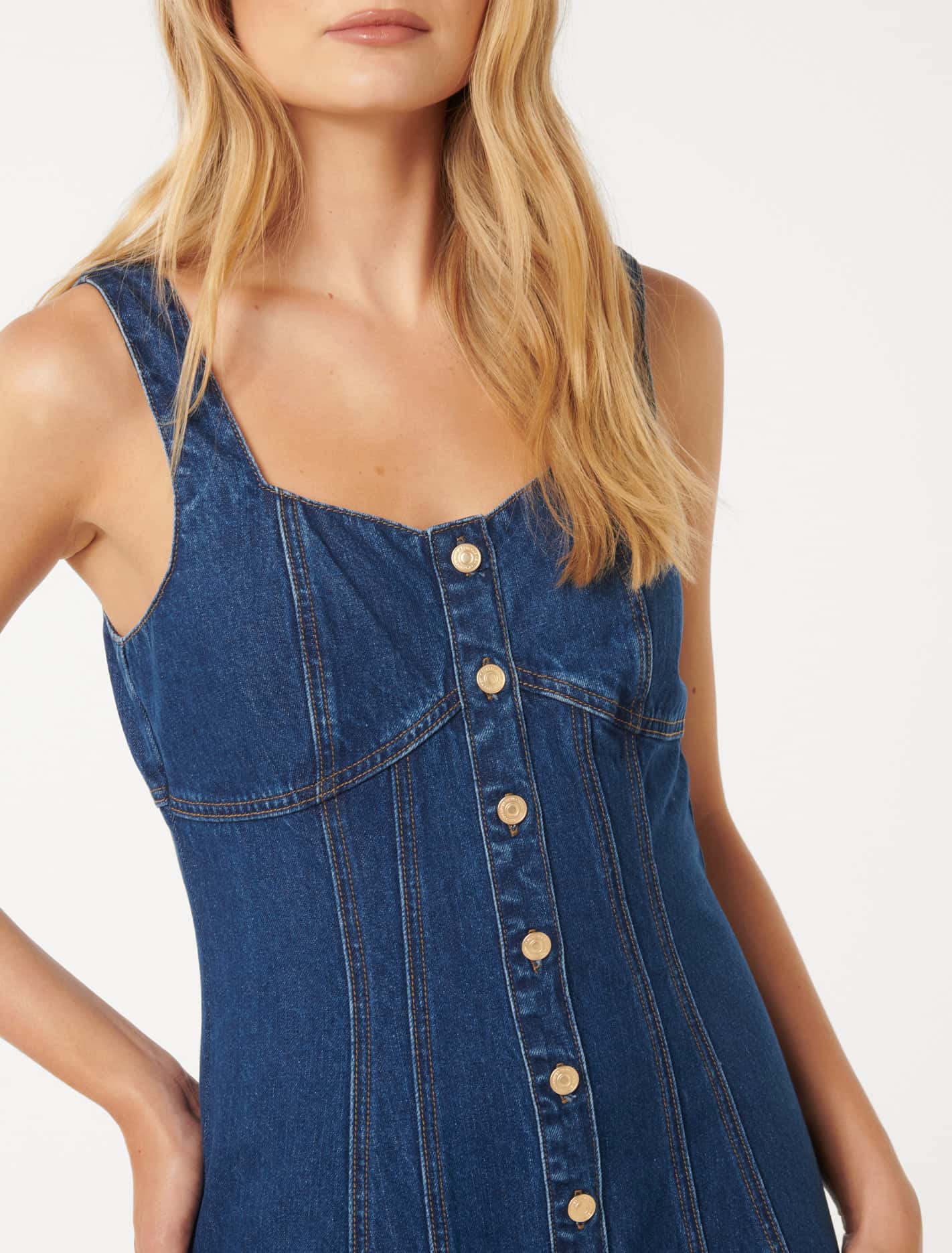 Aida Midi Dress Dark Wash