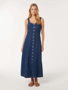 Aida Midi Dress Dark Wash