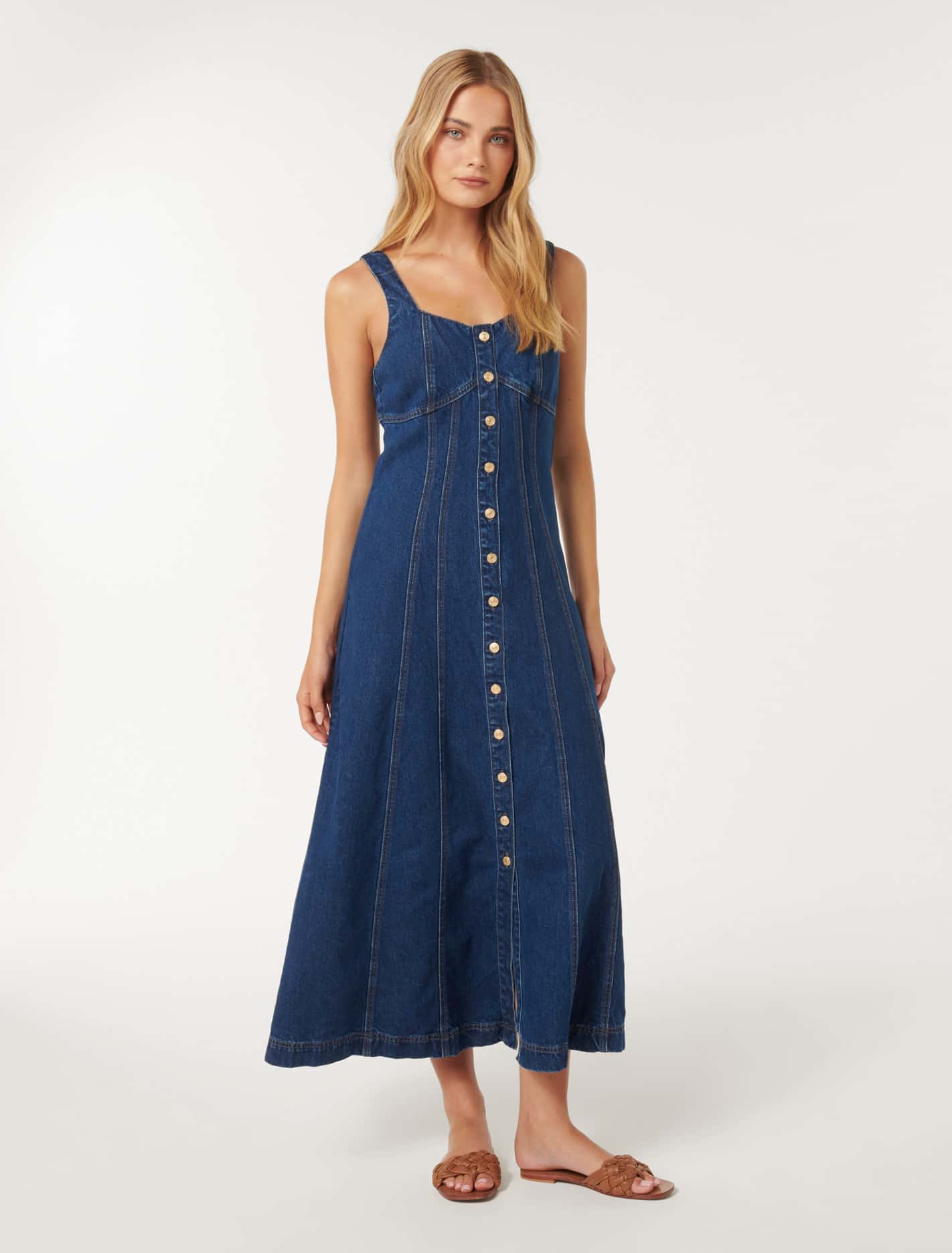 Aida Midi Dress Dark Wash