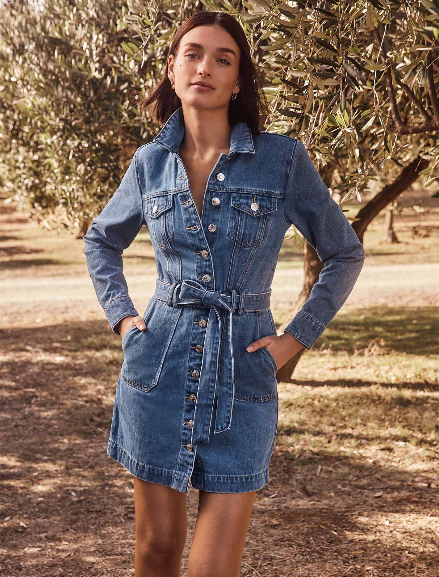 Raelyn Denim Dress Mid Wash
