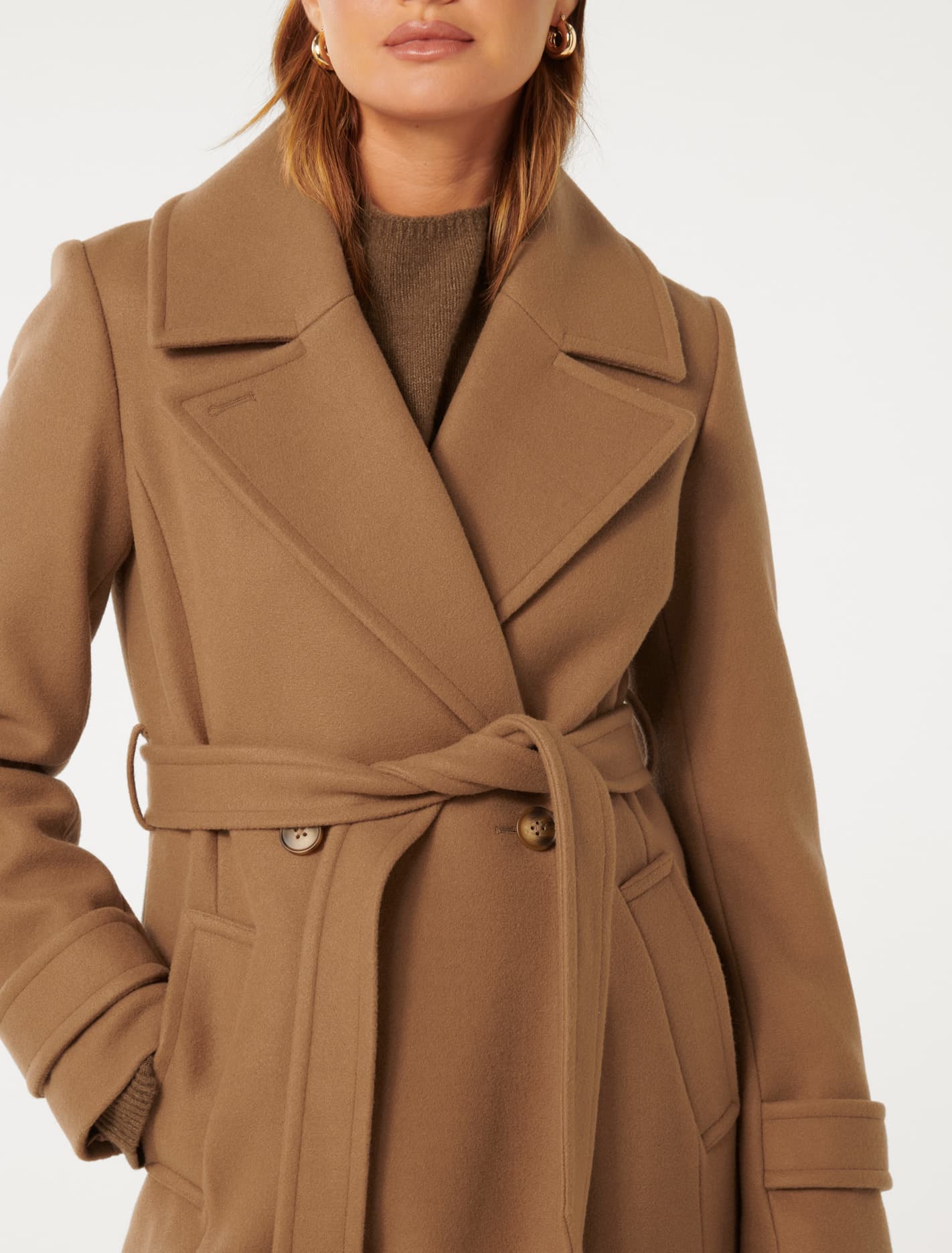 Sadie Belted Coat Dark Camel