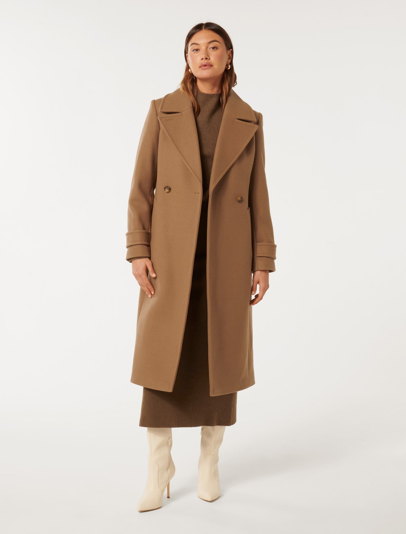 Sadie Belted Coat Dark Camel