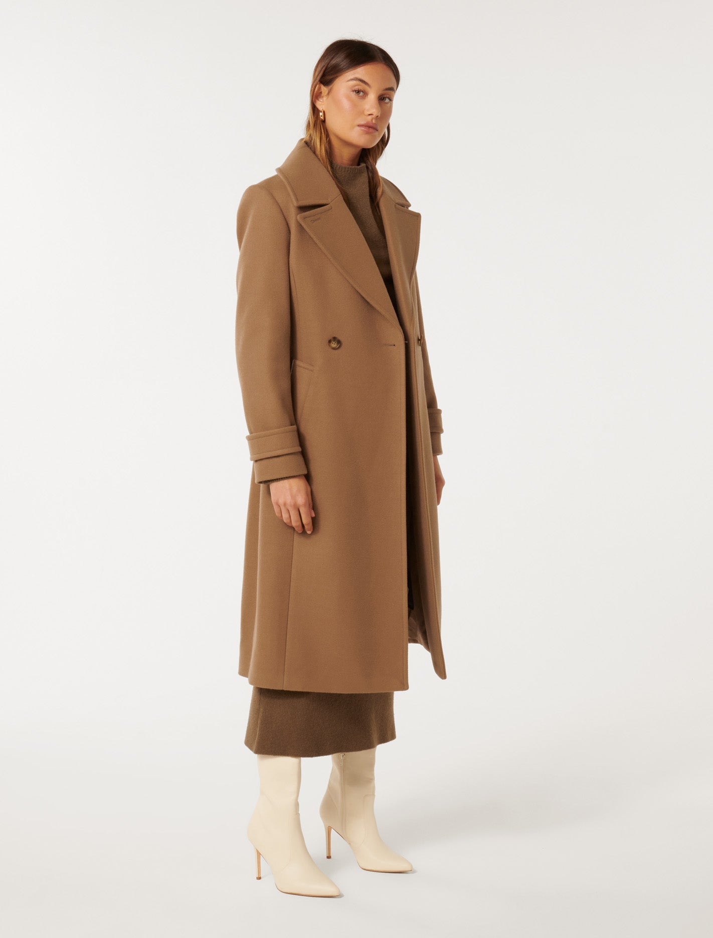 Sadie Belted Coat Dark Camel